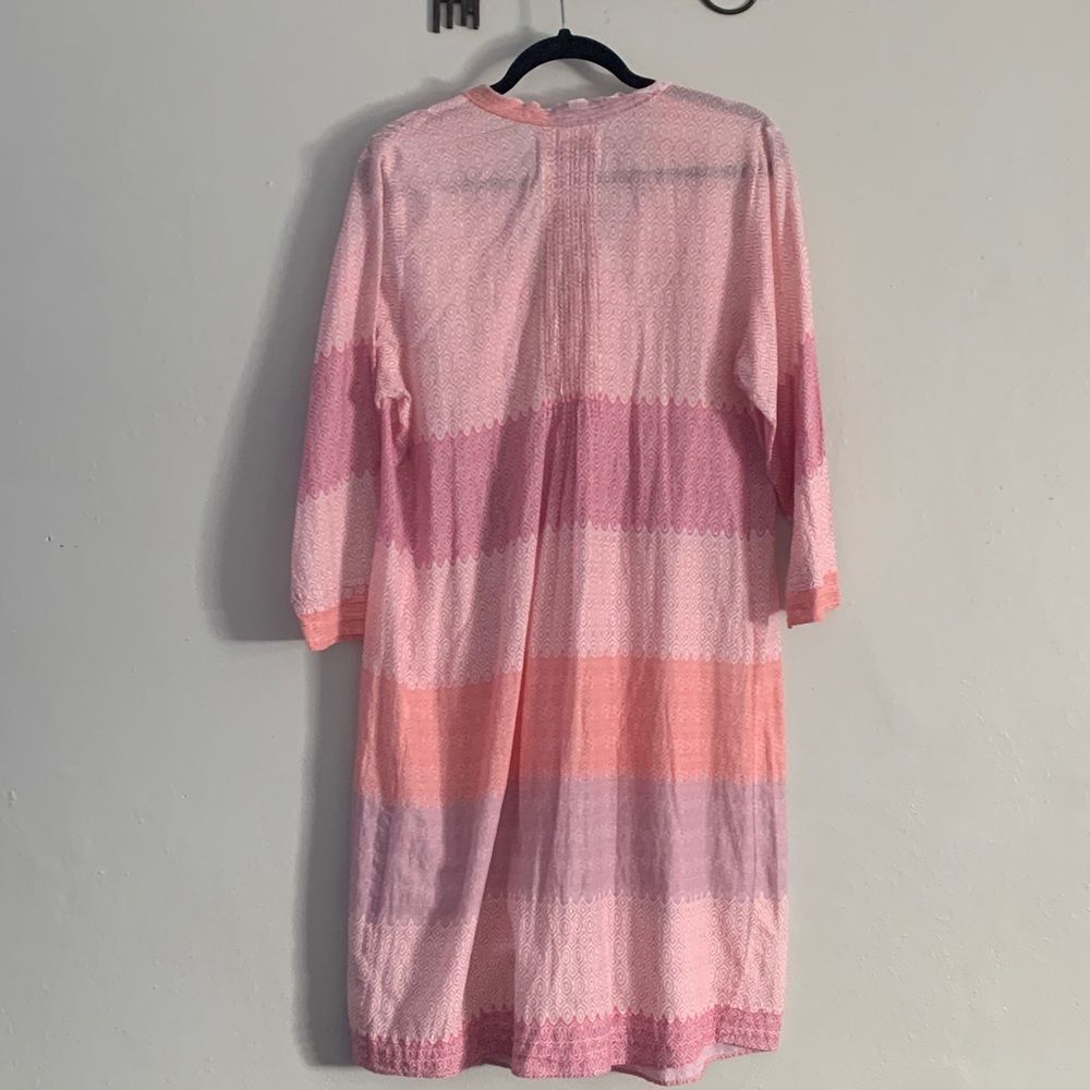 One Season Australia Pink Ombré Cotton Button-Front Dress | Size L - Picture 14 of 14